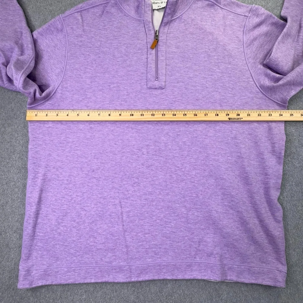 Collars & Co 1/4 Zip Sweater Men's Size XL Reversible Lavender Cream Golf Luxury